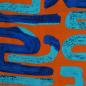 Preview: Viskose Druck grafisches Muster türkis blau orange
